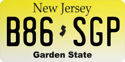 NJ license plate B86SGP