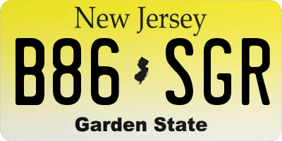 NJ license plate B86SGR