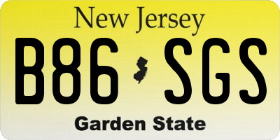 NJ license plate B86SGS