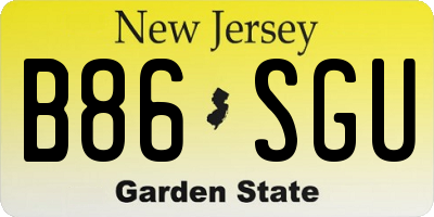 NJ license plate B86SGU