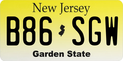 NJ license plate B86SGW