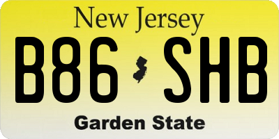 NJ license plate B86SHB