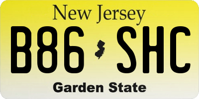 NJ license plate B86SHC