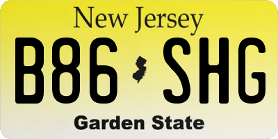 NJ license plate B86SHG
