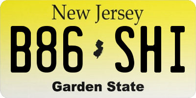 NJ license plate B86SHI