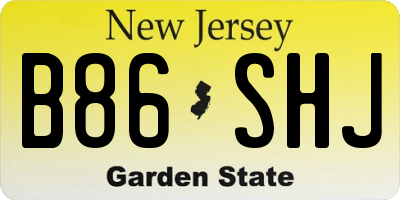 NJ license plate B86SHJ