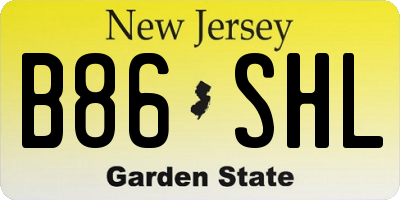 NJ license plate B86SHL