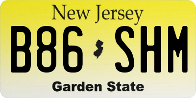 NJ license plate B86SHM