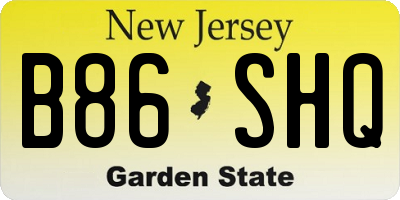 NJ license plate B86SHQ