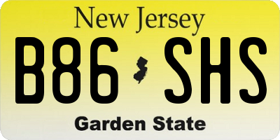 NJ license plate B86SHS