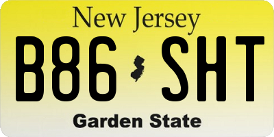 NJ license plate B86SHT