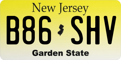 NJ license plate B86SHV