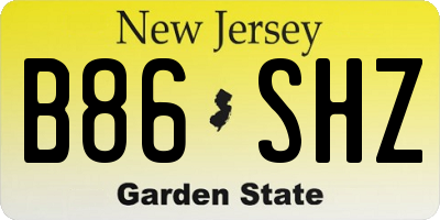 NJ license plate B86SHZ