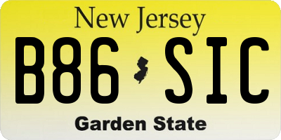 NJ license plate B86SIC