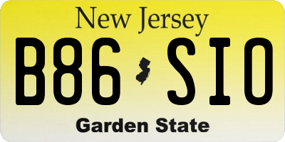 NJ license plate B86SIO