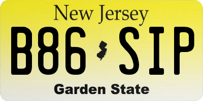 NJ license plate B86SIP
