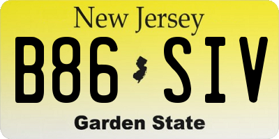 NJ license plate B86SIV