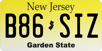 NJ license plate B86SIZ