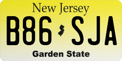 NJ license plate B86SJA