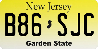 NJ license plate B86SJC