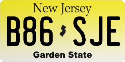 NJ license plate B86SJE