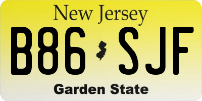 NJ license plate B86SJF