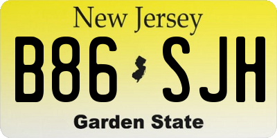 NJ license plate B86SJH