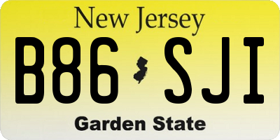 NJ license plate B86SJI