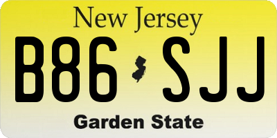 NJ license plate B86SJJ