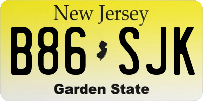 NJ license plate B86SJK