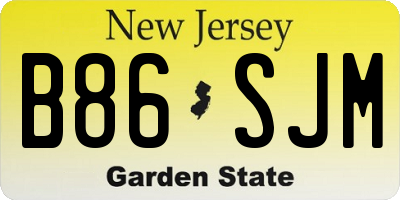 NJ license plate B86SJM