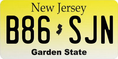 NJ license plate B86SJN