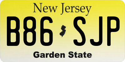 NJ license plate B86SJP