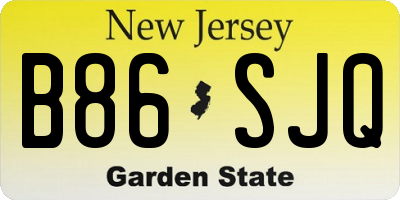 NJ license plate B86SJQ