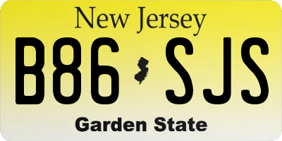 NJ license plate B86SJS