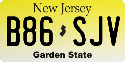 NJ license plate B86SJV