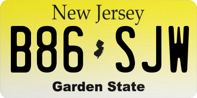 NJ license plate B86SJW
