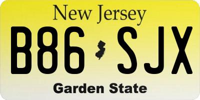 NJ license plate B86SJX