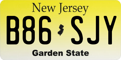 NJ license plate B86SJY