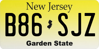 NJ license plate B86SJZ