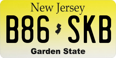 NJ license plate B86SKB