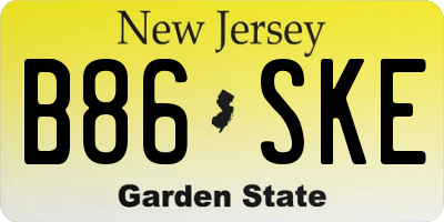 NJ license plate B86SKE