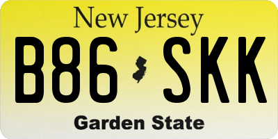 NJ license plate B86SKK