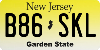 NJ license plate B86SKL