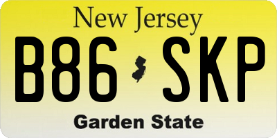 NJ license plate B86SKP