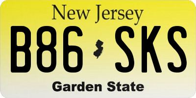 NJ license plate B86SKS