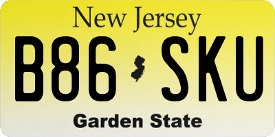 NJ license plate B86SKU