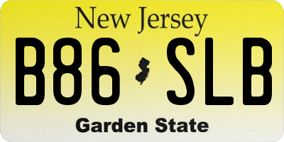 NJ license plate B86SLB