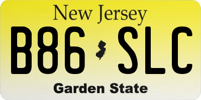 NJ license plate B86SLC