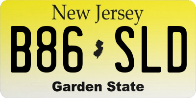 NJ license plate B86SLD